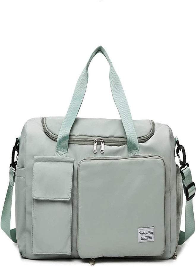 LNT Nylon 40 Cm Imported Travel Duffle Bag, Expandable Folding Travel Bag for Women, Lightweight Waterproof Carry Weekender Overnight Luggage Bag for Travel (Green,40 x 23 x 45 Cm) - Image 1